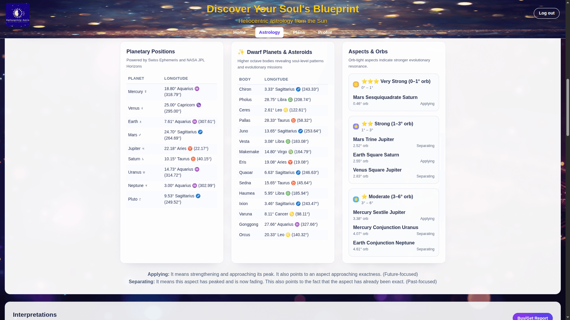 Heliocentric Astrology screenshot 3