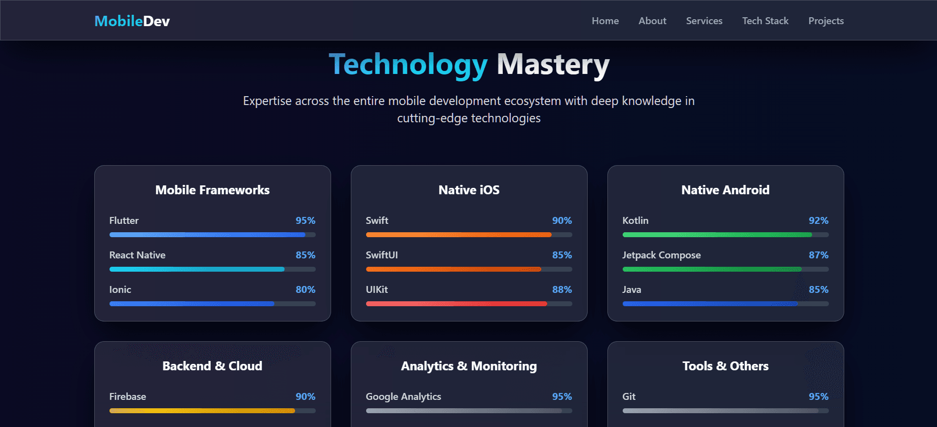 Mobile Developer Portfolio screenshot 2