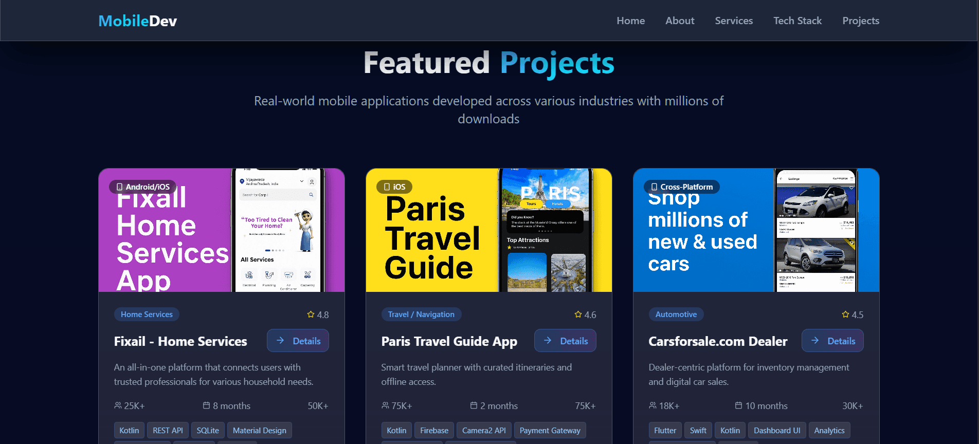 Mobile Developer Portfolio screenshot 3