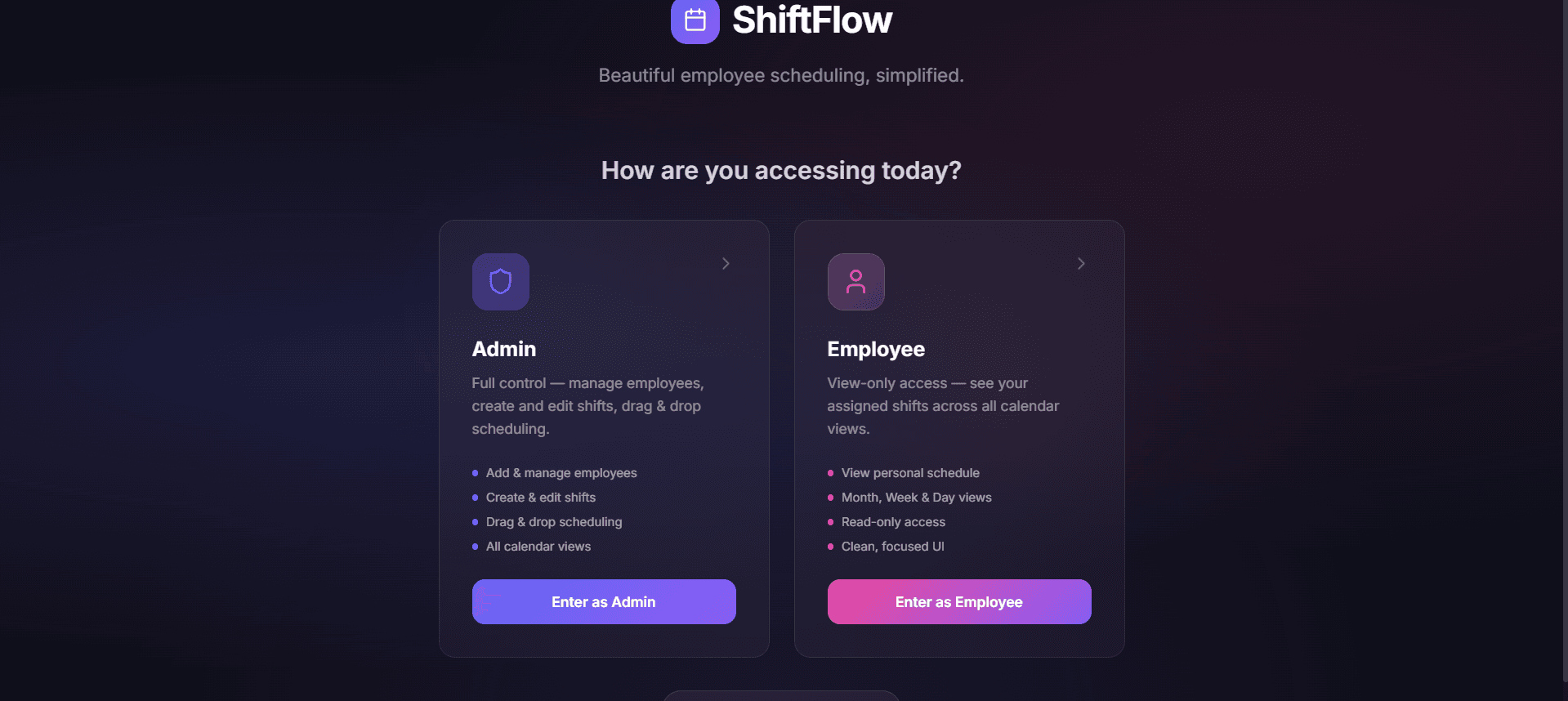 ShiftFlow screenshot 1